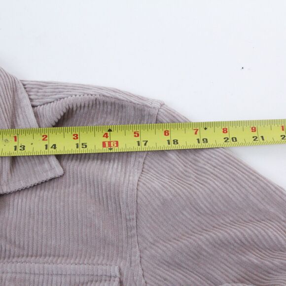 Reiss Corduroy Men's Shacket Beige Long Sleeves Spread Collar Button Down, Large - Picture 7 of 10